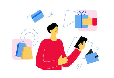 Man Shopping For Gift Online - Illustrations d11172205