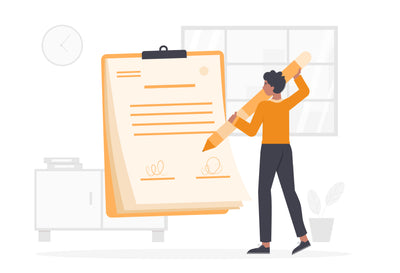 Signing a Contract Flat Illustration