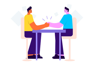 Two People Sitting And Handshaking In Fellowship - Illustration d11042216