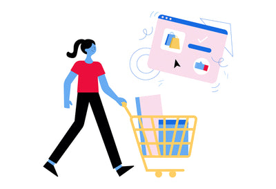 Woman Adding Stuff To Her Online Shopping Cart Stuff Online - Illustrations d11172204