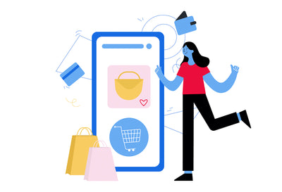 Woman Just Finished Online Shopping On Her Phone - Illustrations d11172219